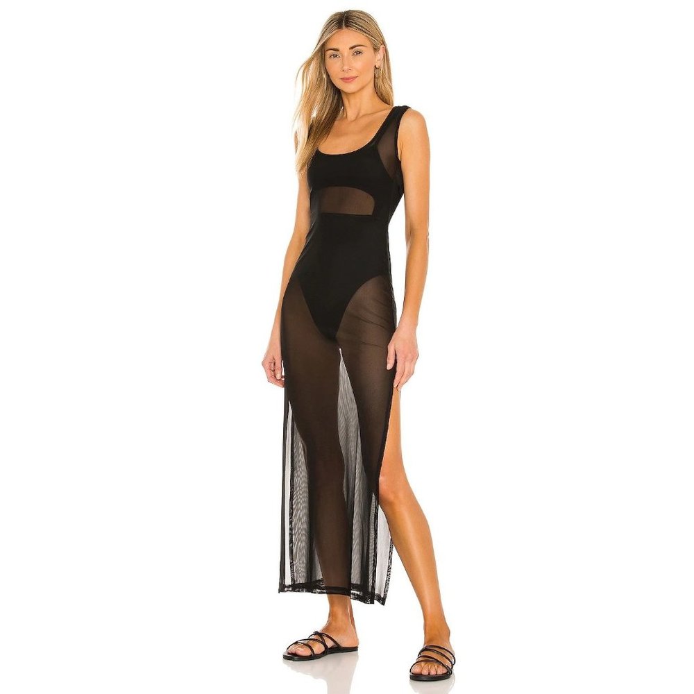 OW Intimates Carmen Dress in Black sheer long